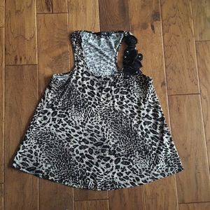 Forever 21 Leopard Print Tank with Flower Detail
